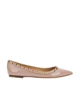 Beige Rockstud Ballet Flats 1