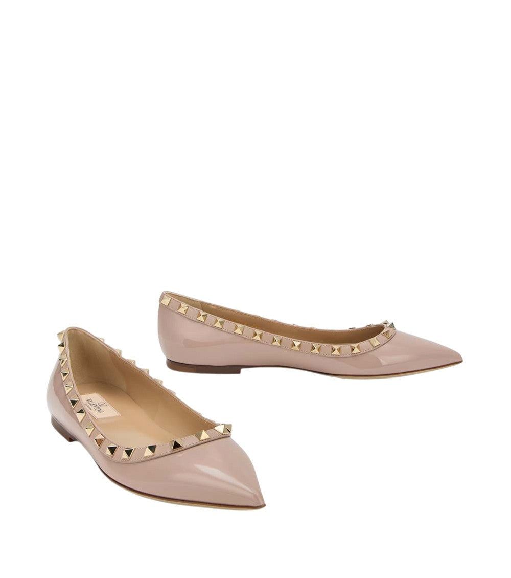Beige Rockstud Ballet Flats 2