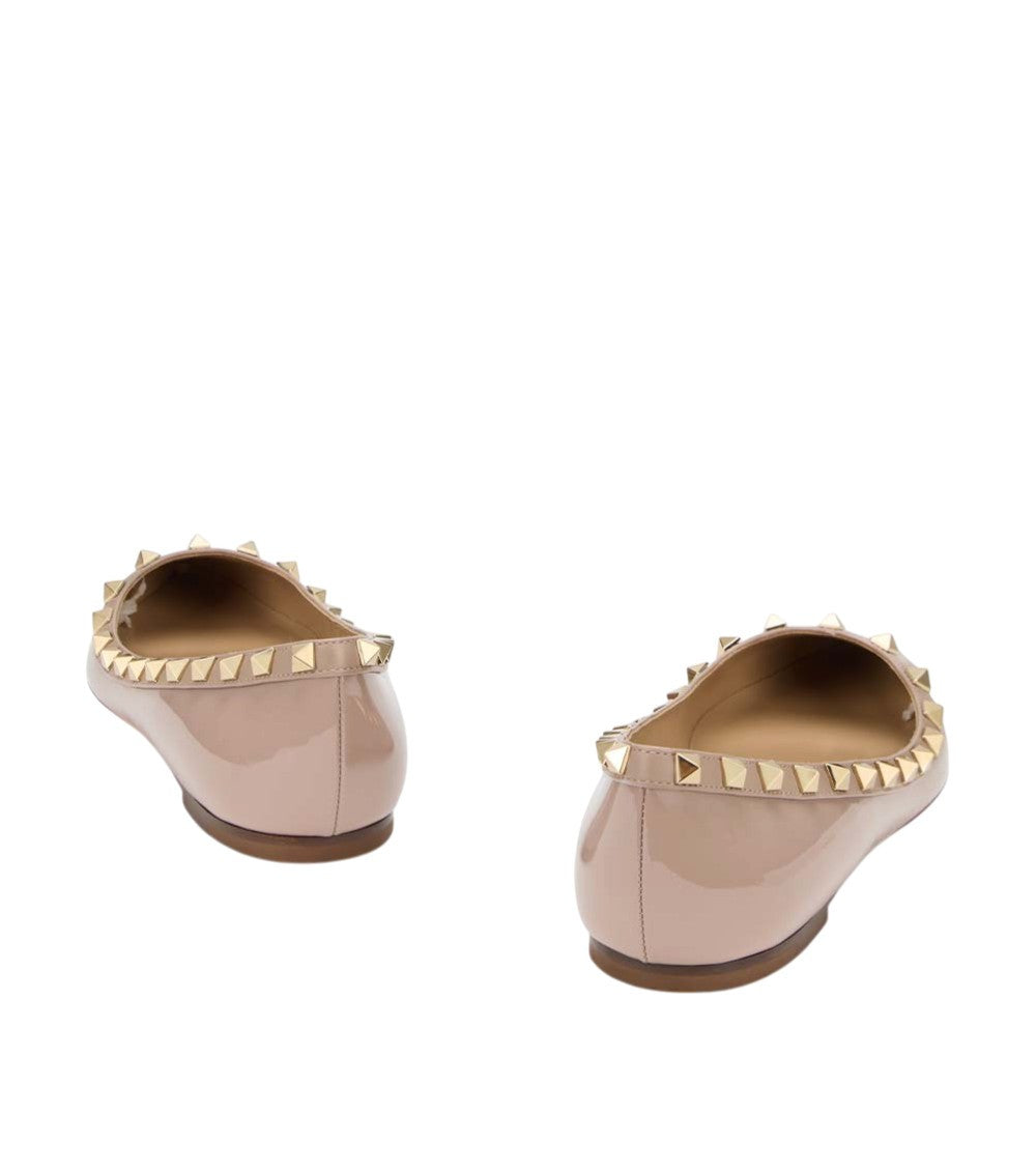 Beige Rockstud Ballet Flats 4