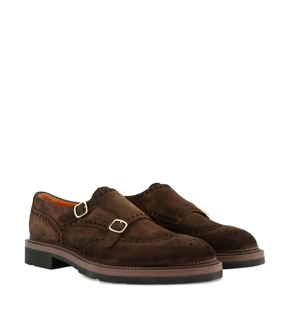 Brown Double-Buckle Dress Shoes 2