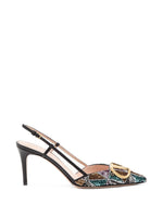 Black Logo Slingback Pumps 1