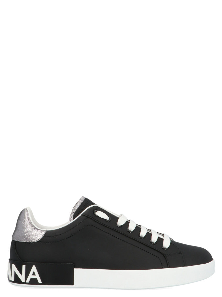 Black Portofino Logo Sneakers 1