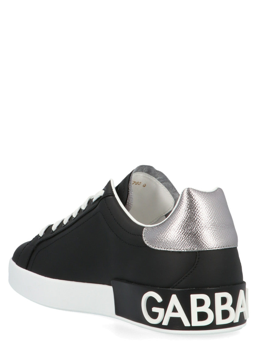 Black Portofino Logo Sneakers 2