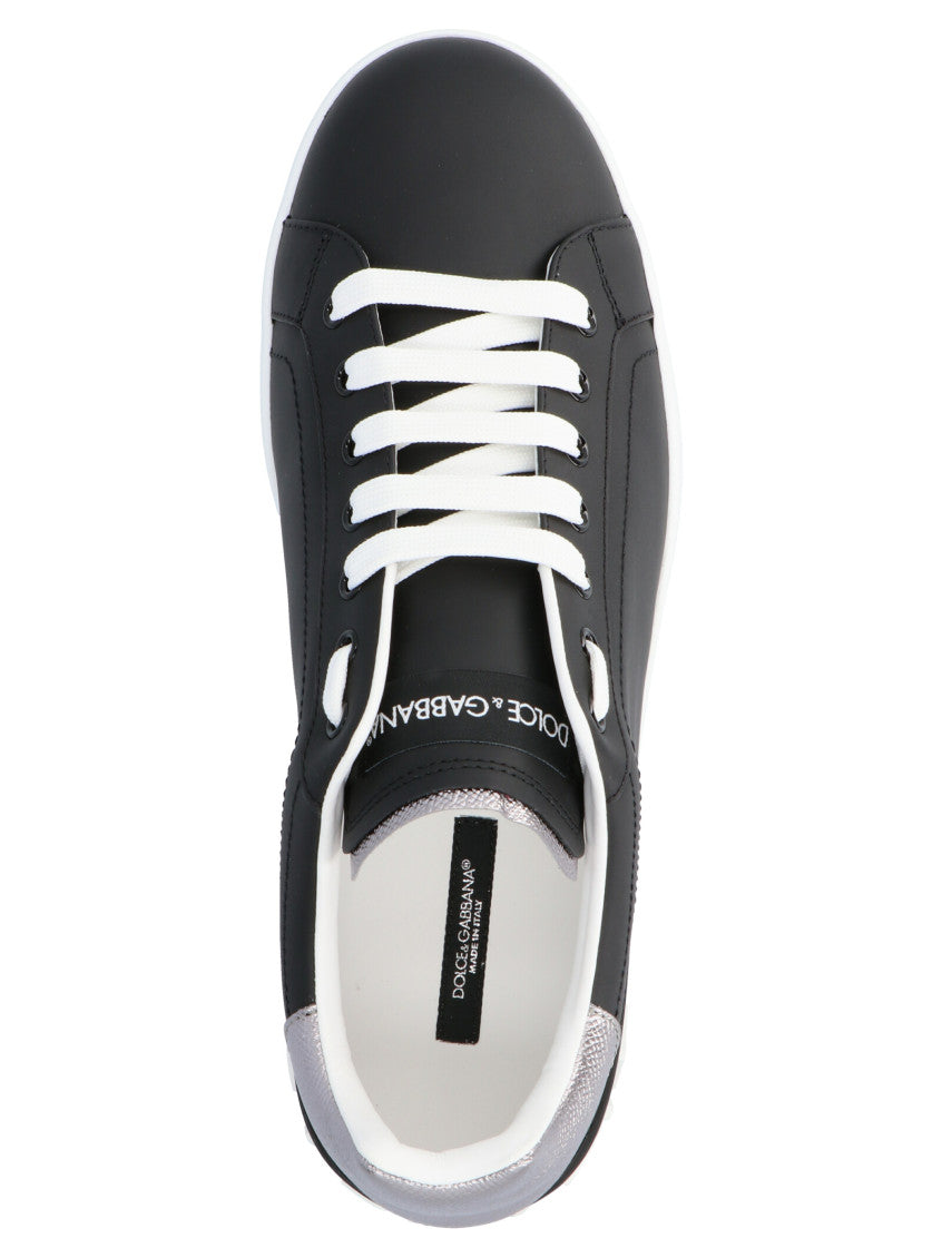 Black Portofino Logo Sneakers 3