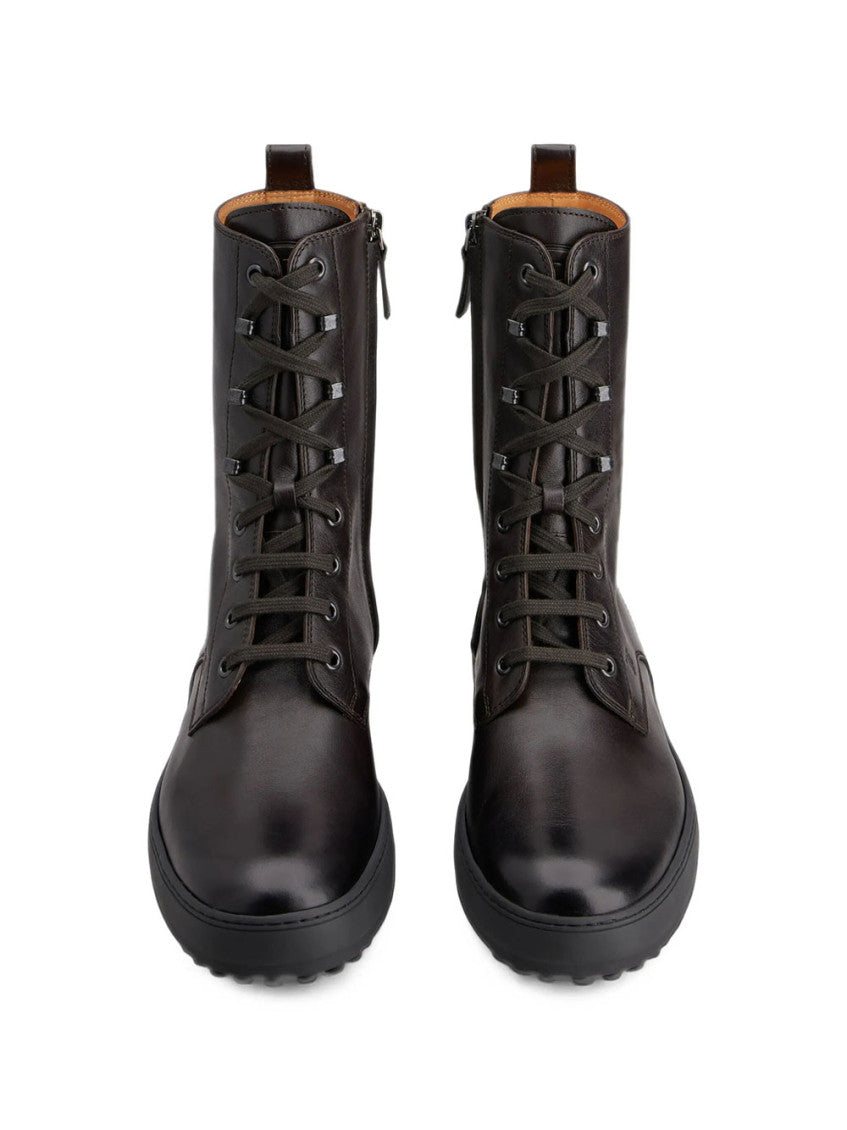 Black Gommino Leather Boots 2