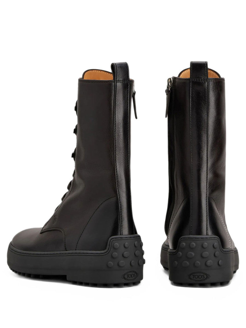 Black Gommino Leather Boots 3