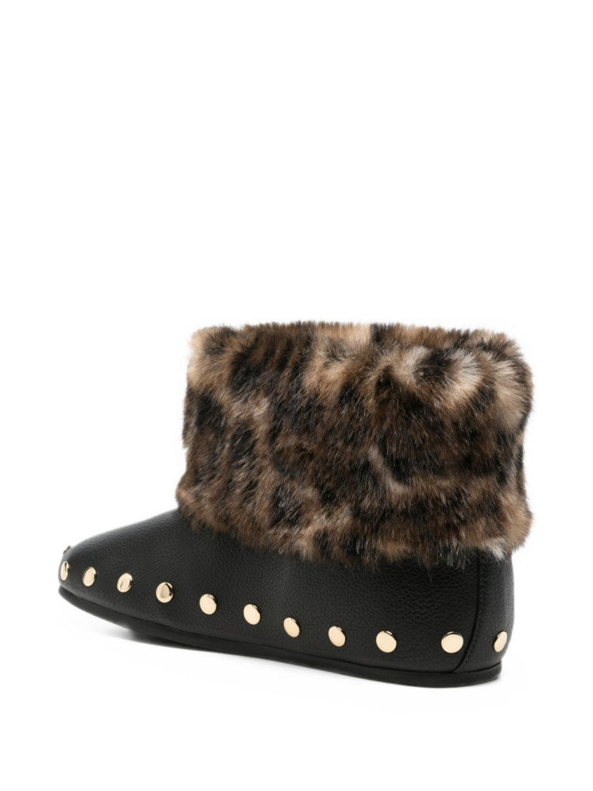 Black Printed Ankle Boots 2