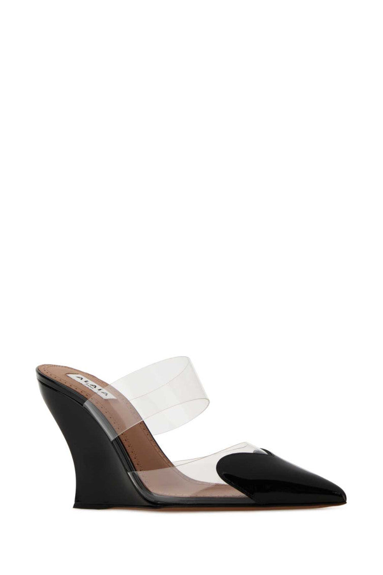 Black Leather Wedges 2