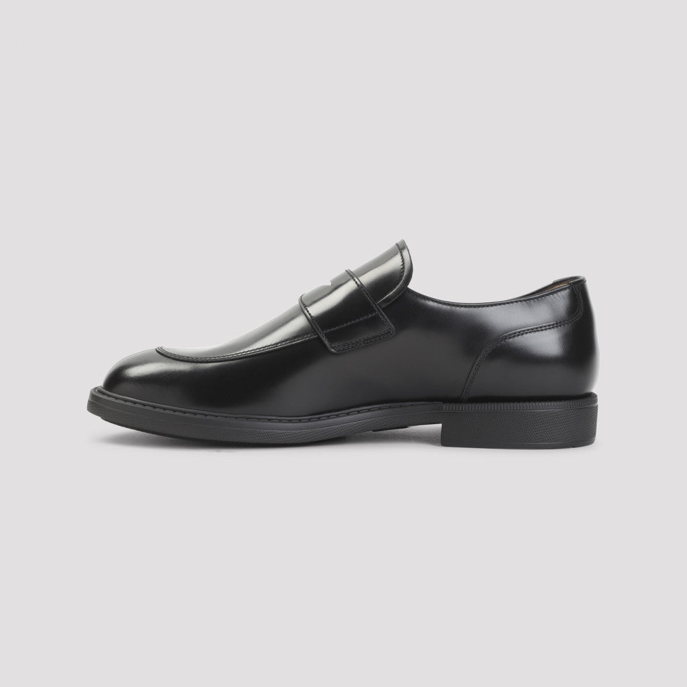 Black Leather Walker Loafers 4