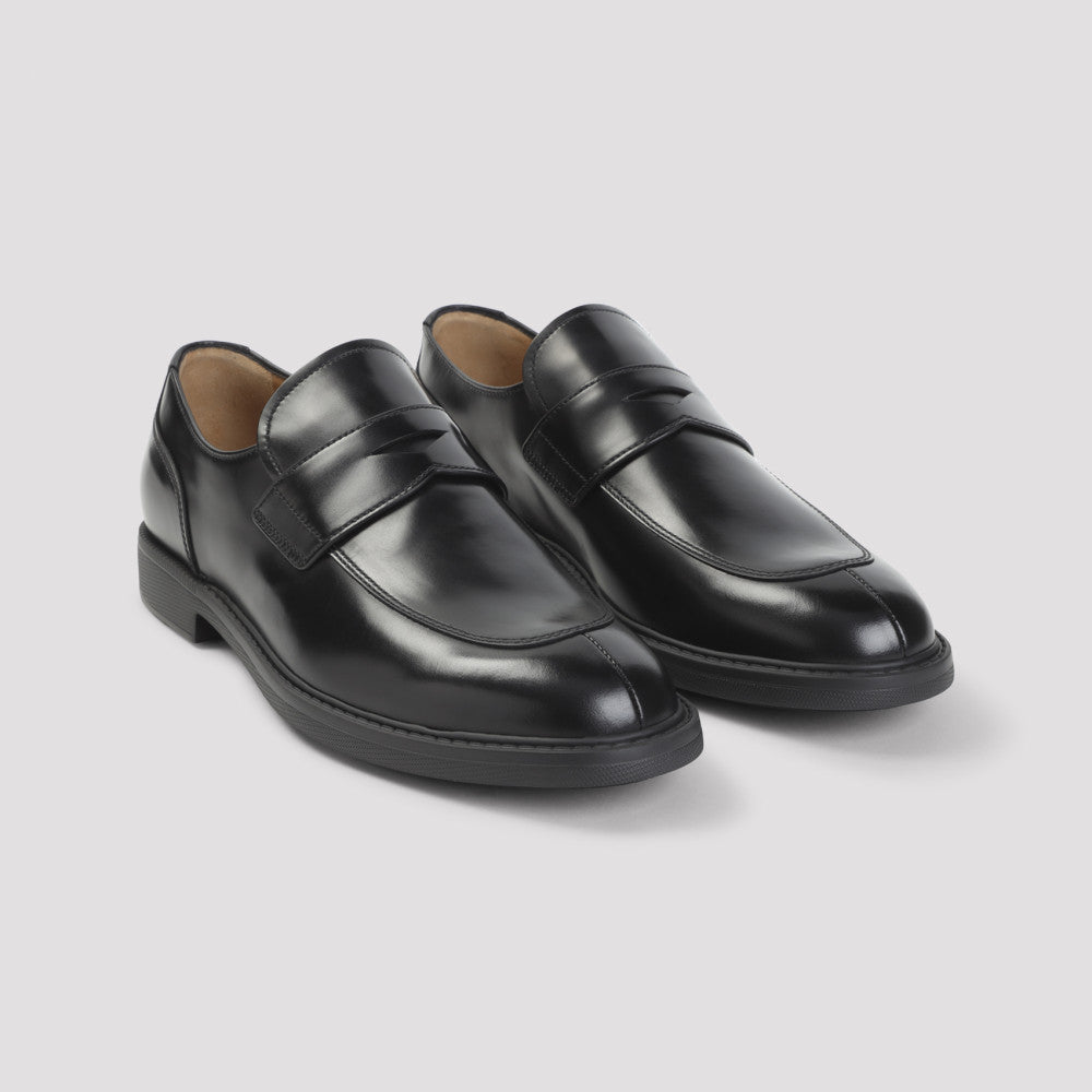 Black Leather Walker Loafers 5