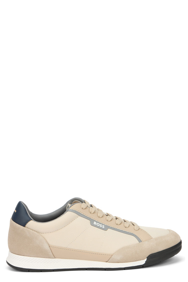 Beige Lace-up Sneakers 1