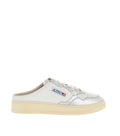 White Two-Tone Leather Sneakers 1