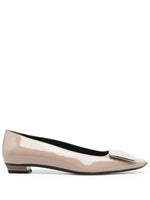 Beige Leather Ballet Flats 1