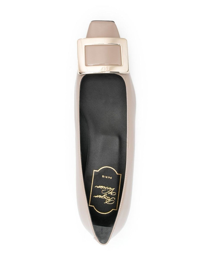 Beige Leather Ballet Flats 3