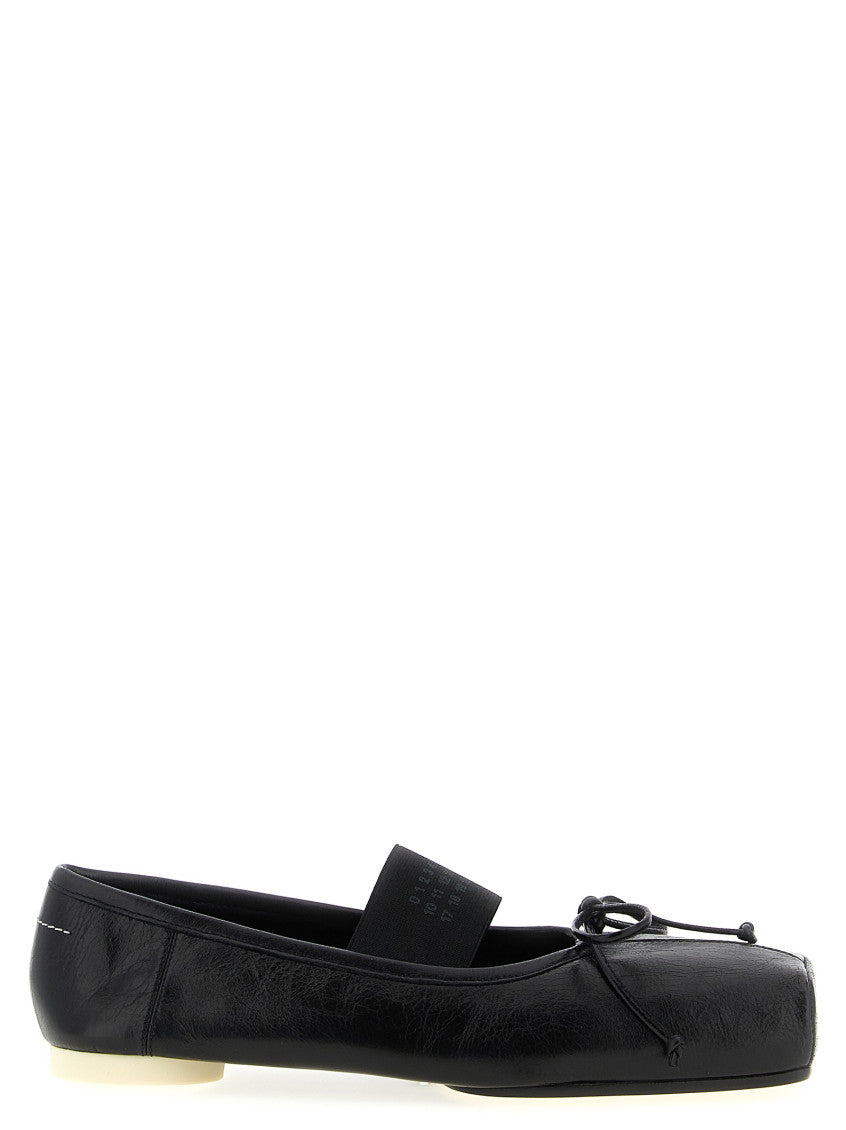 Black Leather Ballet Flats 1