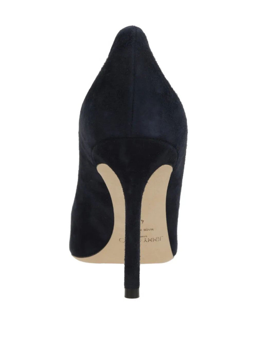 Navy Blue Slip On Heels 3