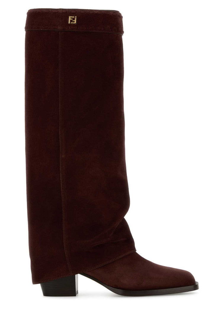 Burgundy Suede Boots 1