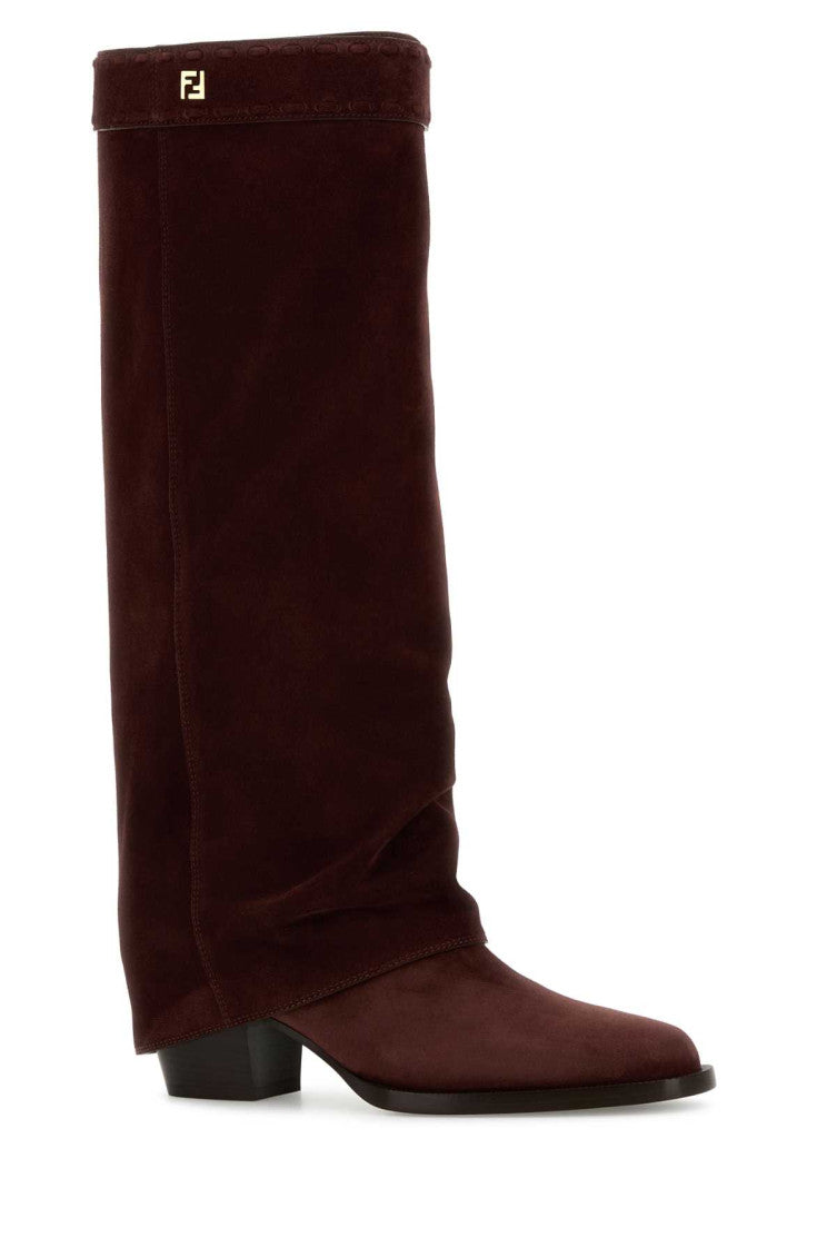 Burgundy Suede Boots 2
