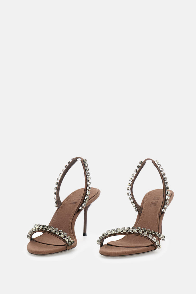 Brown Grey Open-toe Heels 2