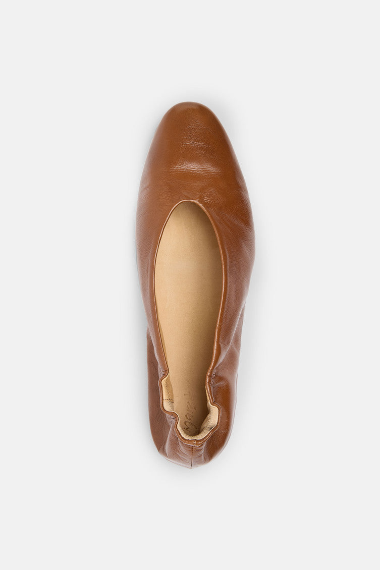 Brown Leather Ballet Flats 3