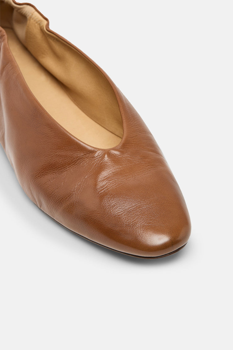 Brown Leather Ballet Flats 4