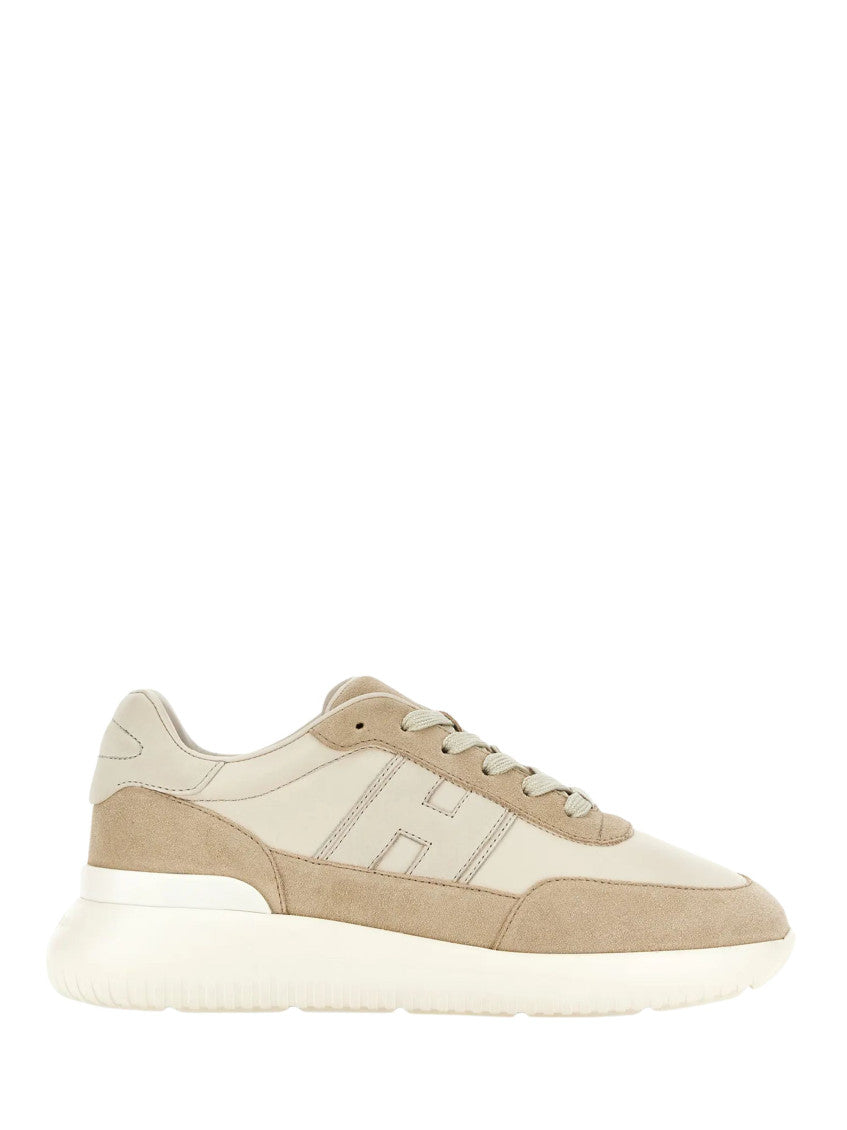 Beige Leather Sneakers 1
