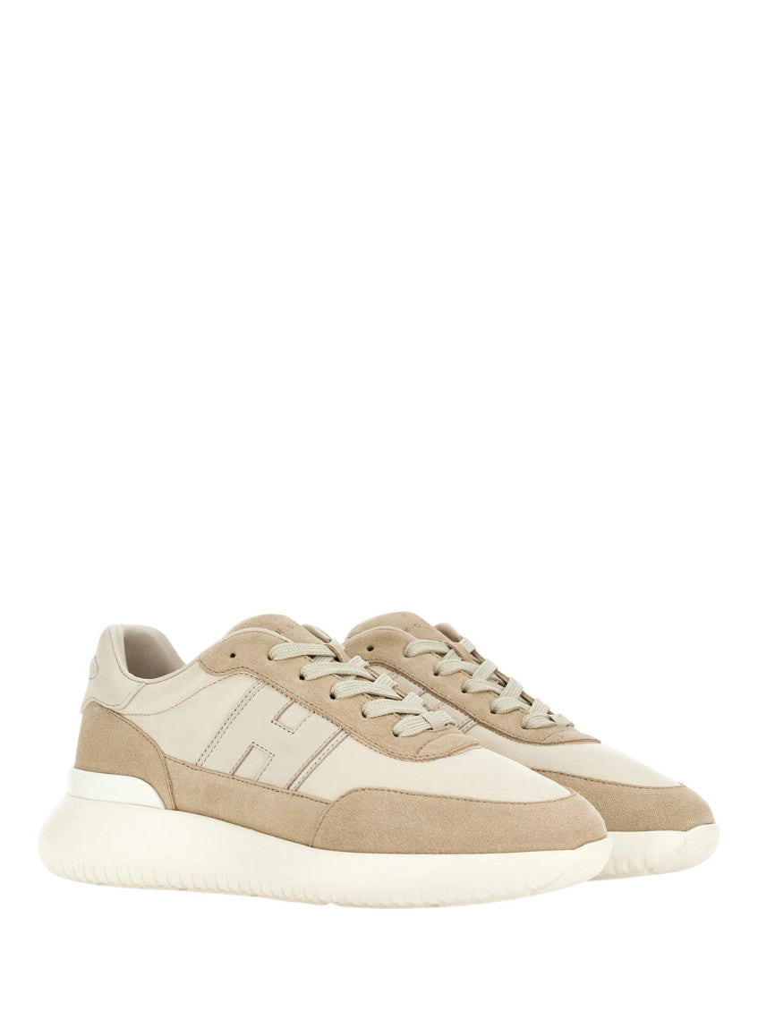 Beige Leather Sneakers 2
