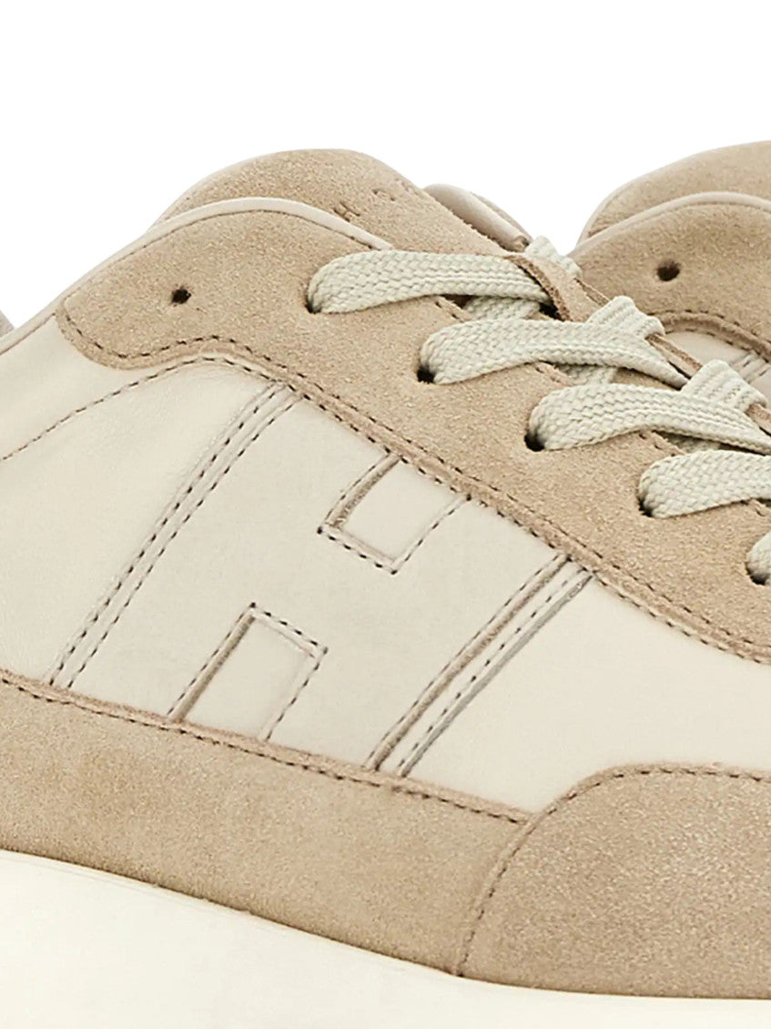 Beige Leather Sneakers 4