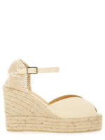 Off white Woven Wedges 1