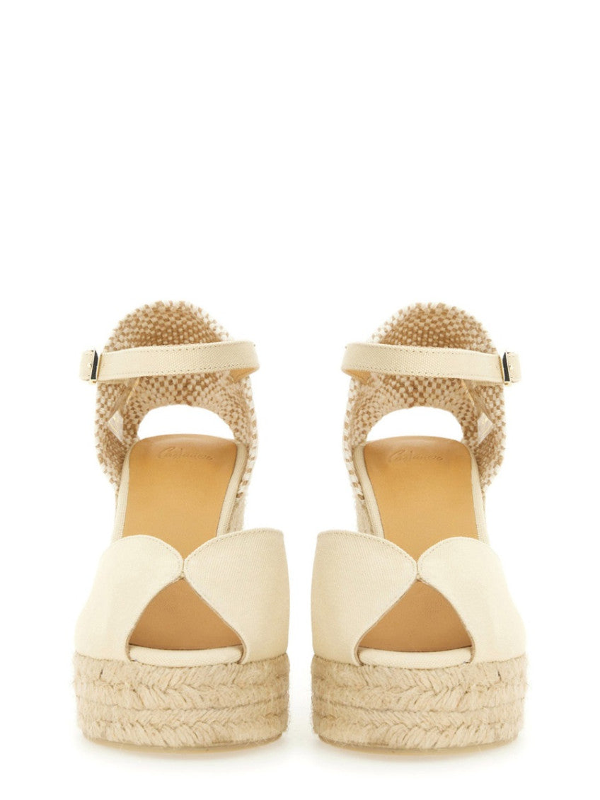 Off white Woven Wedges 3