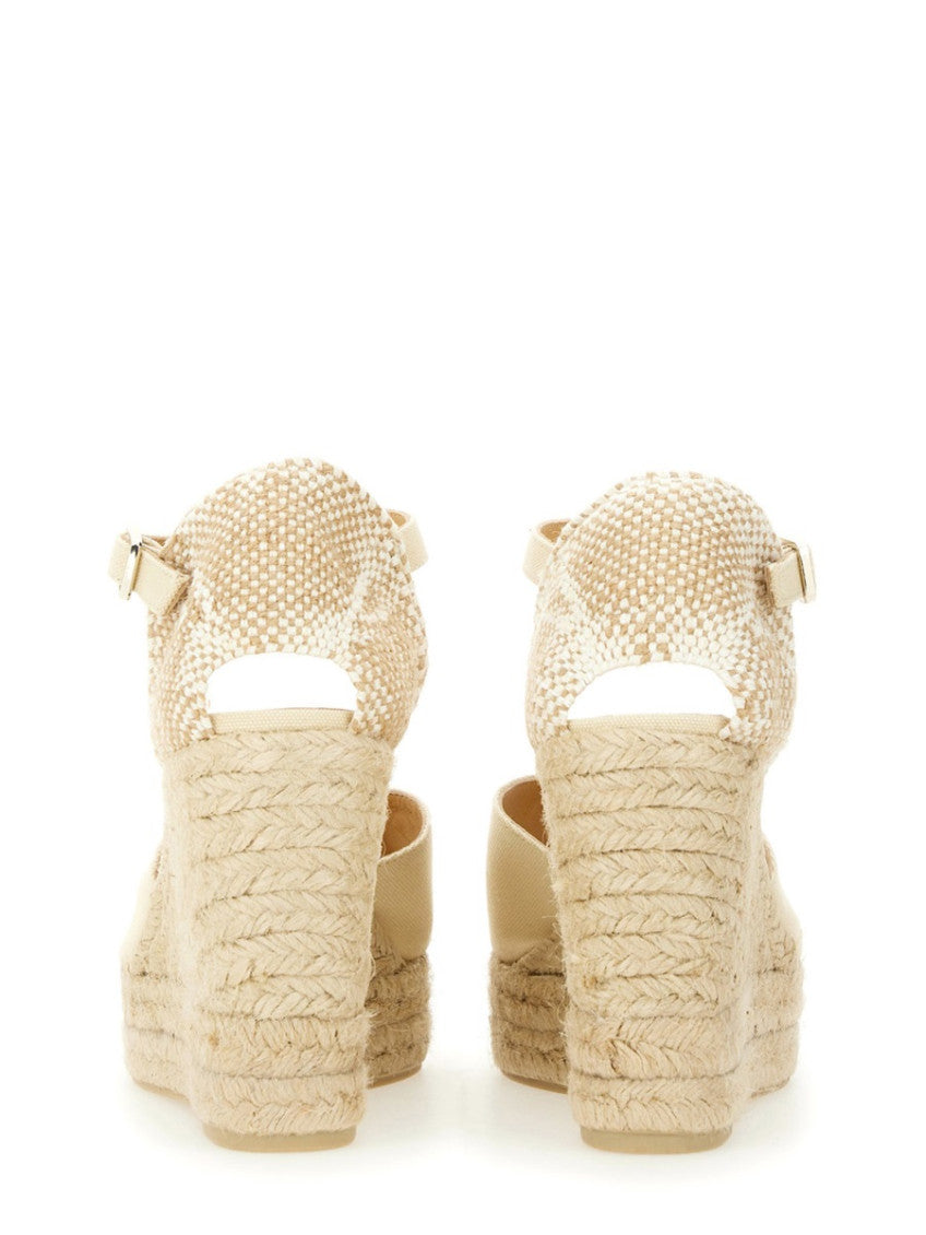 Off white Woven Wedges 4