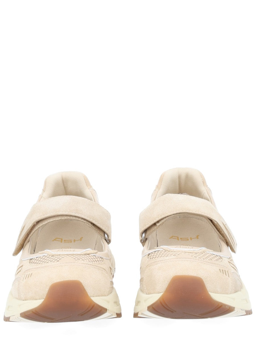 Beige Solid Logo Sneakers 3