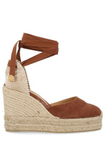 Brown Solid Ankle-strap Wedges 1