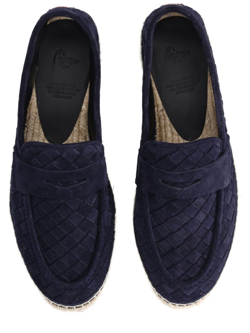Blue Woven Espadrille Loafers 5