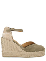 Green Ankle-strap Wedges 1