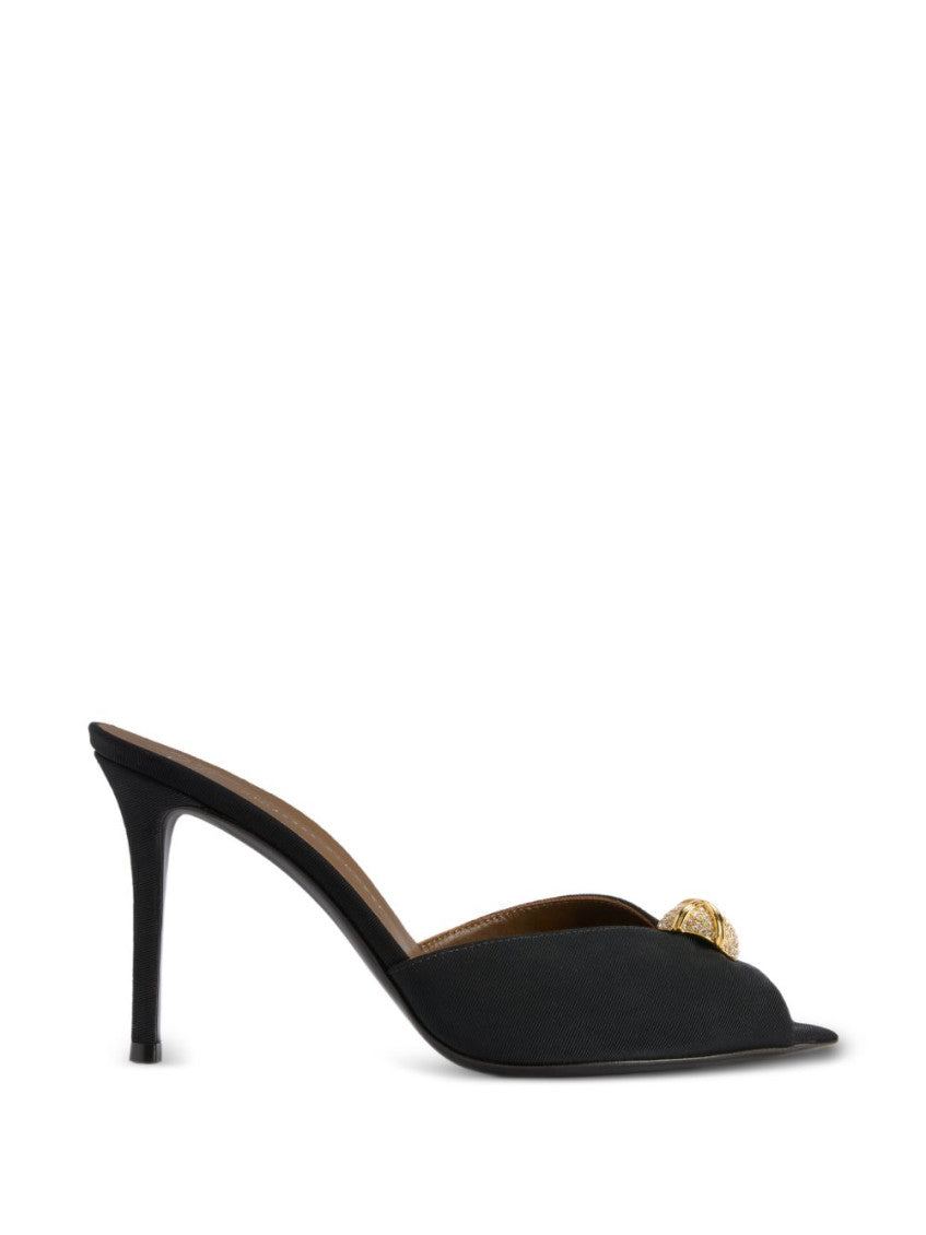 Black Leather Mules 1