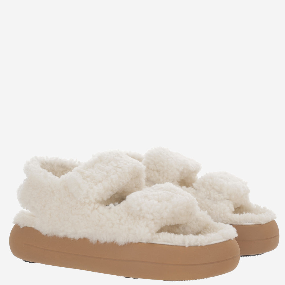 White Textured Sandals 3