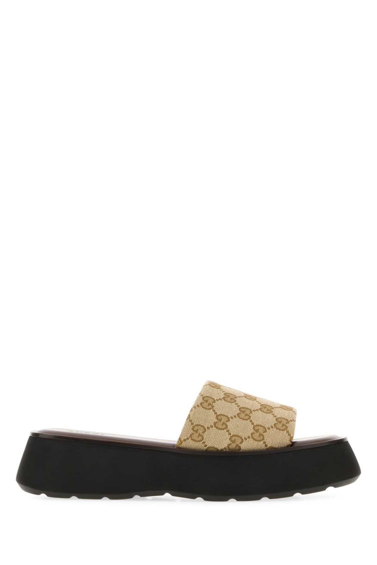 Beige Logo Sandals 1