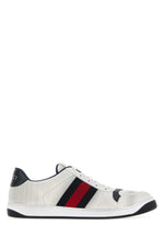 White Leather Screener Sneakers 1