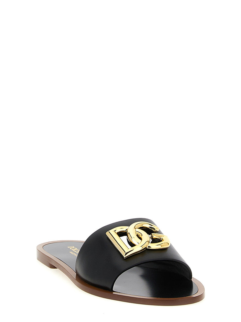 Black Logo Sandals 2