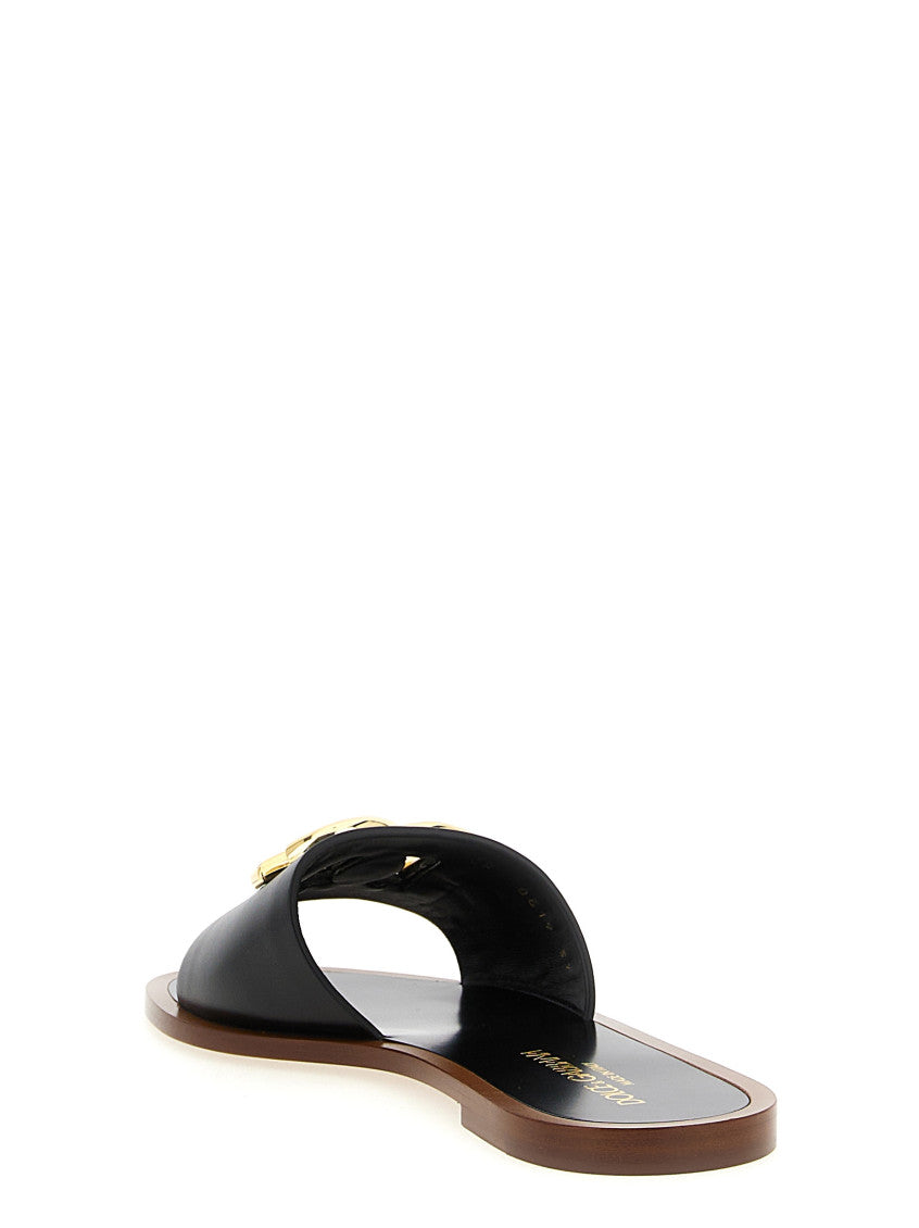 Black Logo Sandals 3