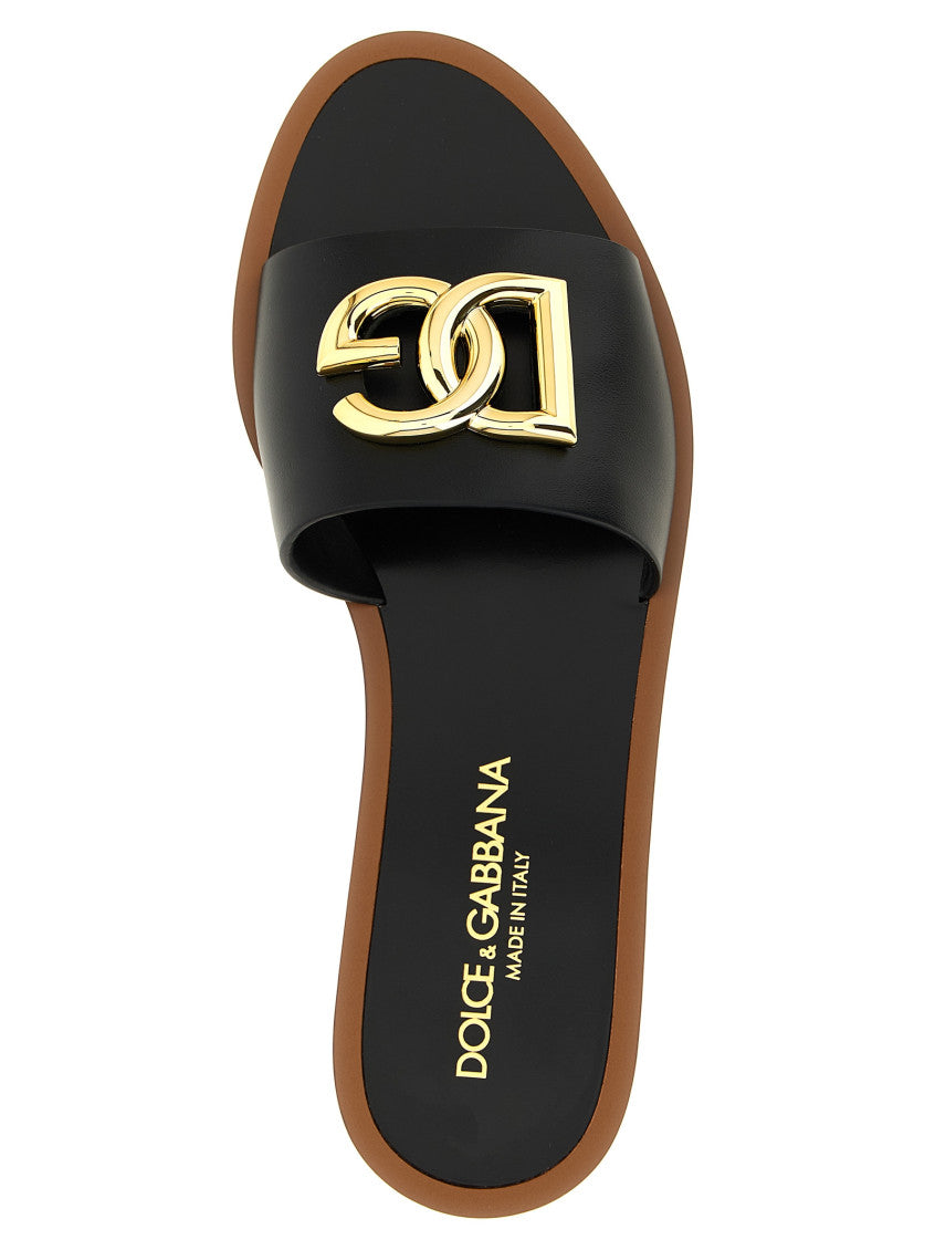 Black Logo Sandals 4
