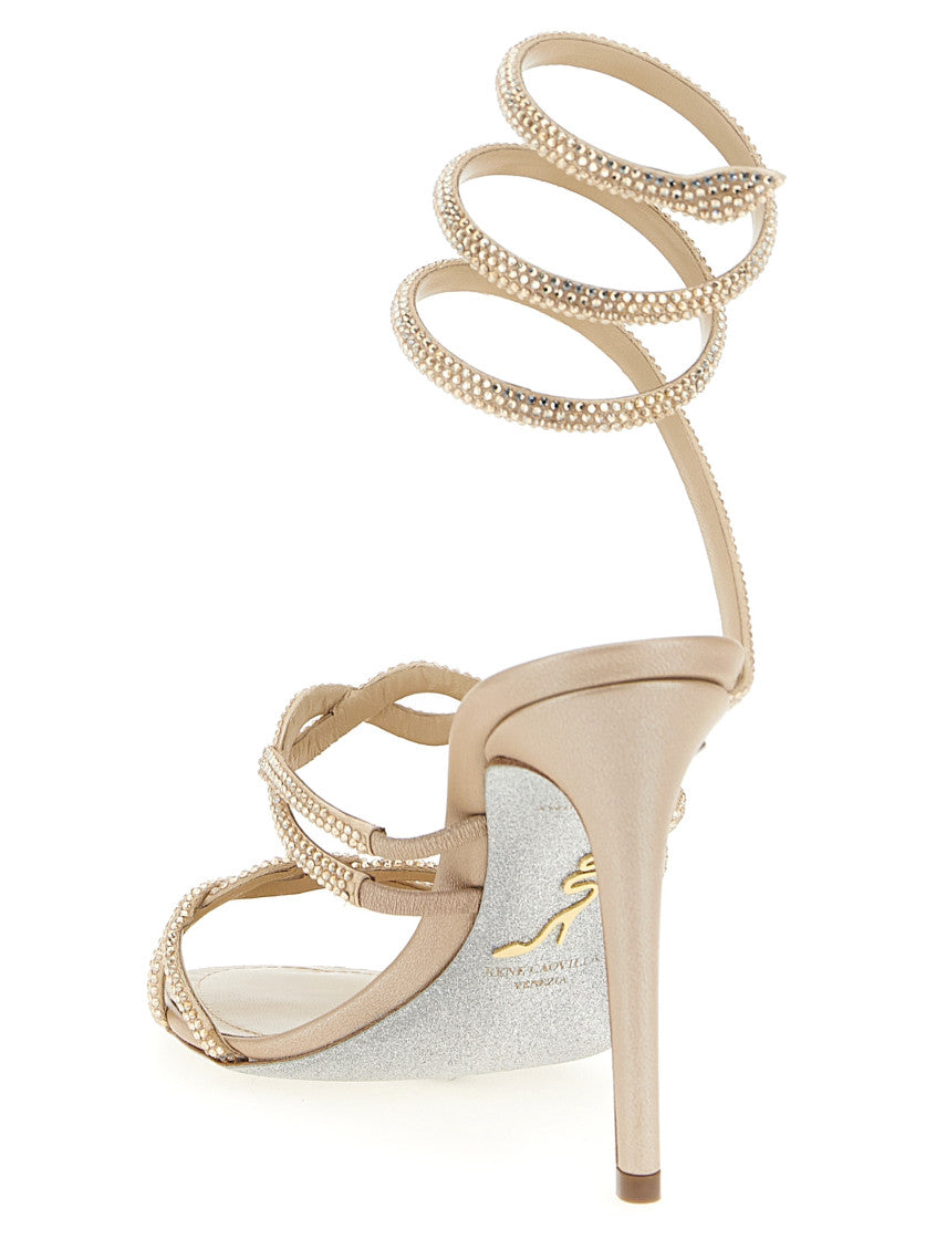 Beige Open Toe Heels 3