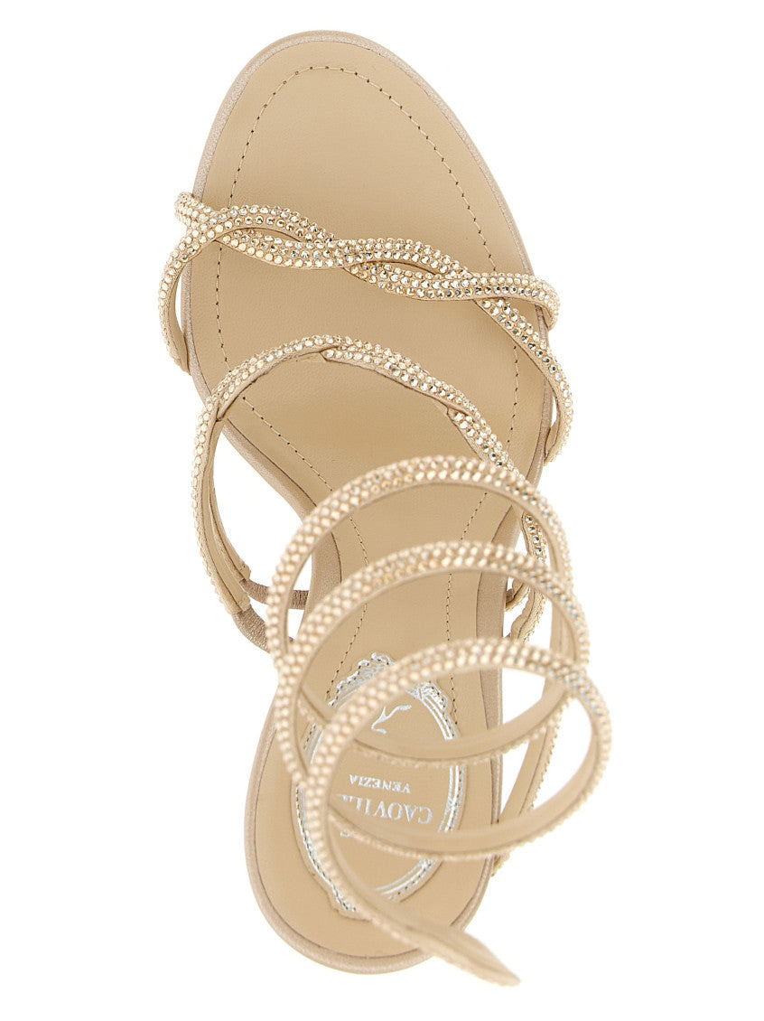 Beige Open Toe Heels 4