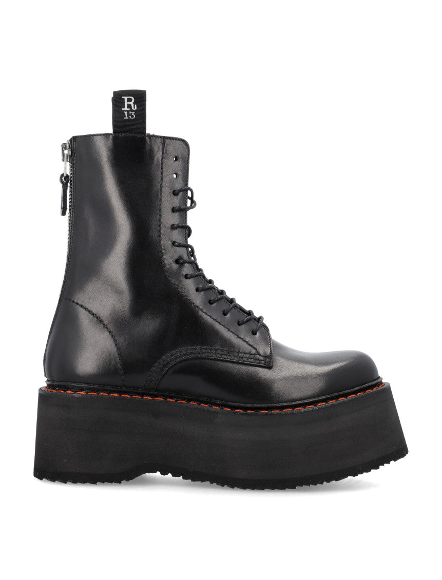 Black Lace Up Boots 1