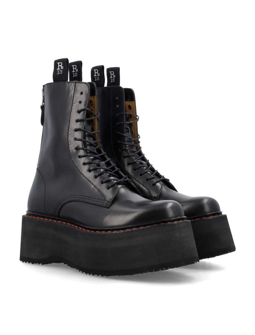 Black Lace Up Boots 2
