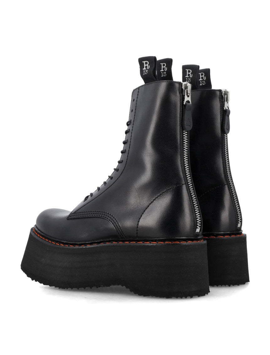 Black Lace Up Boots 8