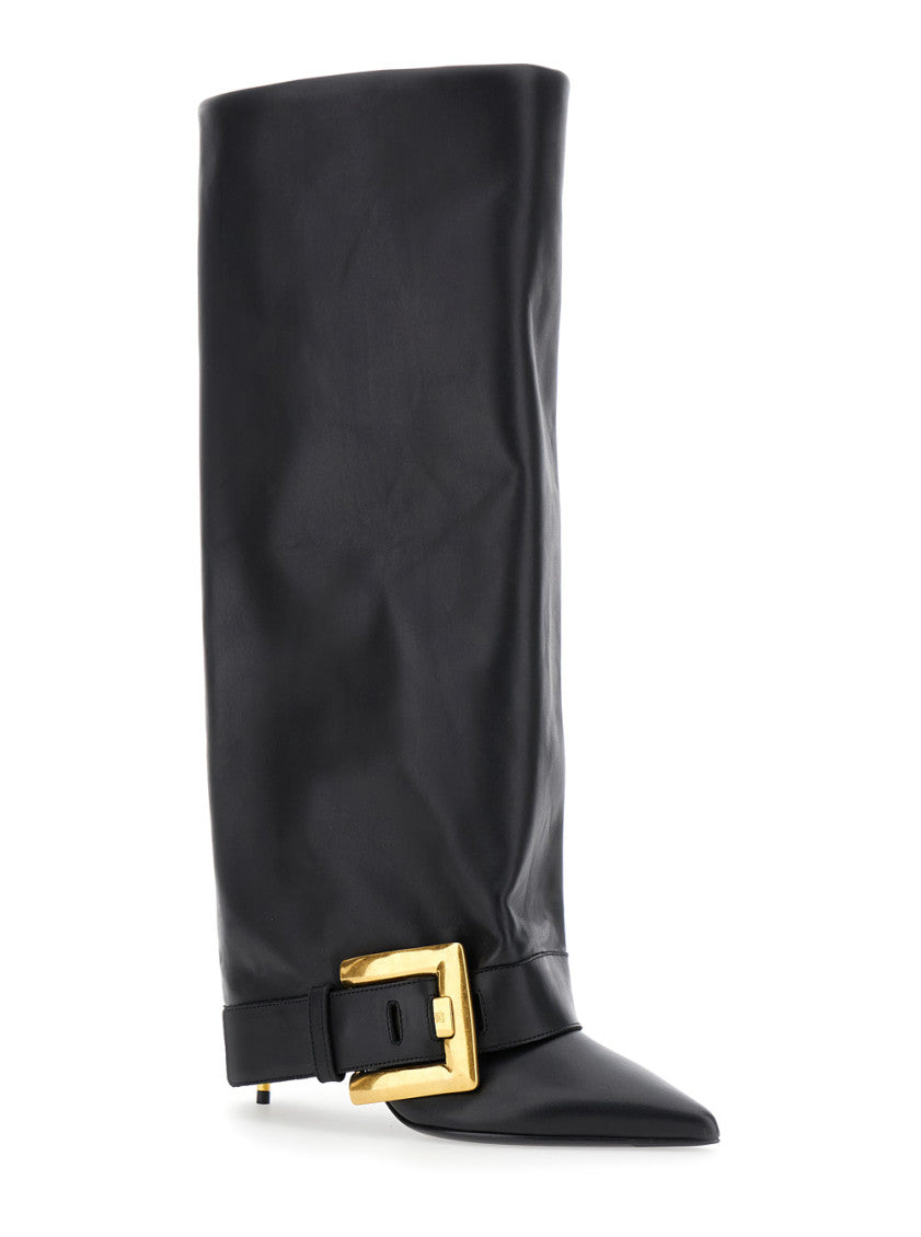 Black Leather Knee-High Boots 2