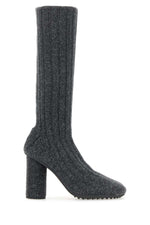 Grey Fabric Atomic High Boots 1