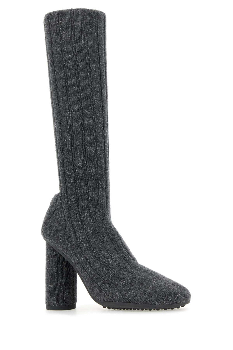 Grey Fabric Atomic High Boots 2